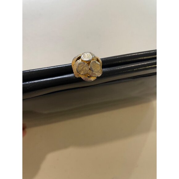 Vtg Womens Black Patent Leather Convertible Clutch Whimsigoth Pinup Emo Capsule - Picture 11 of 12